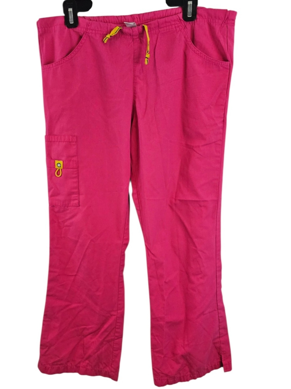 Spread Good Cheer Size S Bright Pink Scrubs Yellow Trim